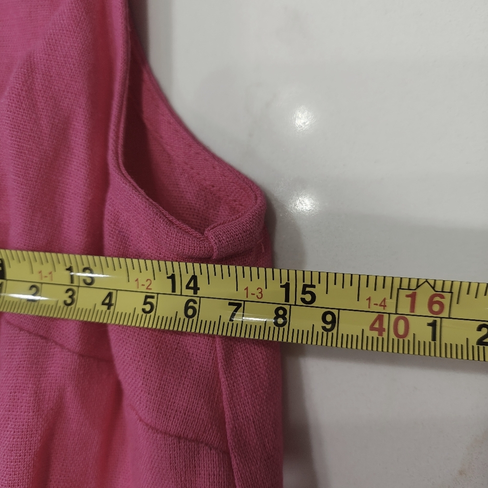 G by Giuliana~Women Hot Pink Linen Wide Leg Pant Jumpsuit~Barbiecore~Preppy~XS - Picture 7 of 9